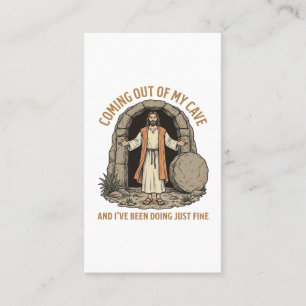 Coming Out of My Cave Funny Christian Vintage Shir Business Card