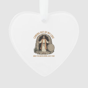 Coming Out of My Cave Funny Christian Vintage Shir Ornament