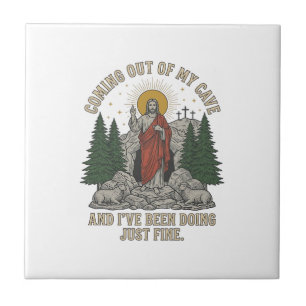 Coming Out of My Cave Resurrection Lyric Shirt Des Ceramic Tile