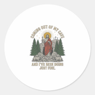 Coming Out of My Cave Resurrection Lyric Shirt Des Classic Round Sticker