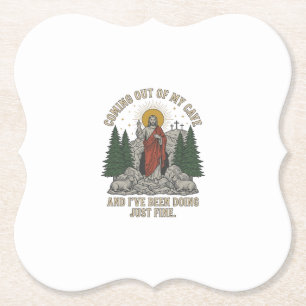 Coming Out of My Cave Resurrection Lyric Shirt Des Paper Coaster