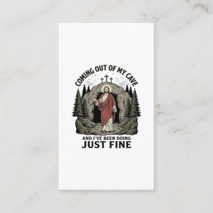 Coming Out of My Cave Vintage Religious Funny Shir Business Card