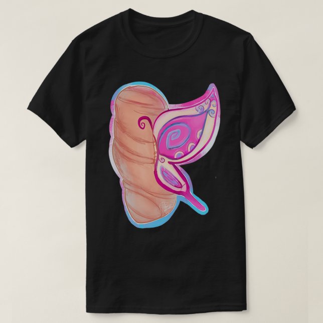 Coming Out Trans Pride Butterfly Coccoon T-Shirt (Design Front)