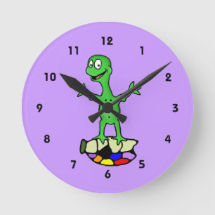 Coming Out Turtle Round Clock