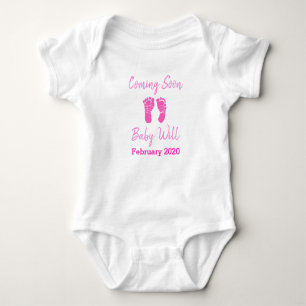 Coming Soon, Baby Due Date Announcement Baby Bodysuit