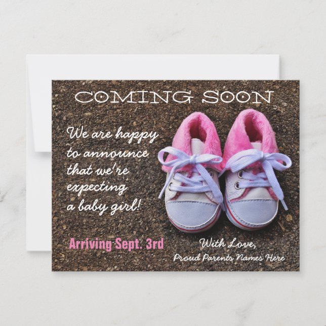 Coming Soon Baby Shoes | Pregnancy Announcement (Front)