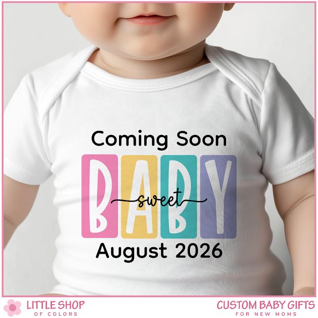 Coming Soon Custom Text Pregnancy Announcement Baby Bodysuit (Creator Uploaded)