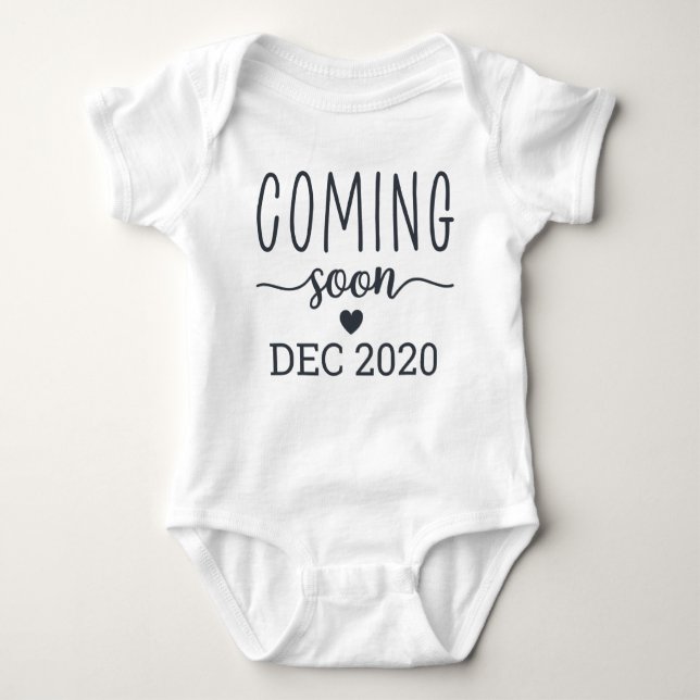 Coming Soon Due Date Baby Announcement Bodysuit (Front)
