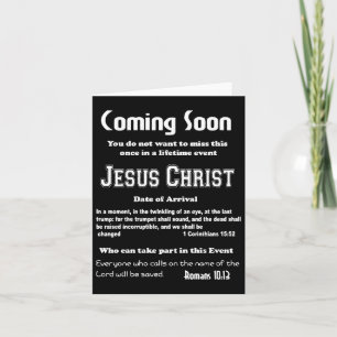 Coming Soon Flyer Return Of Jesus Once In A Lifeti Card