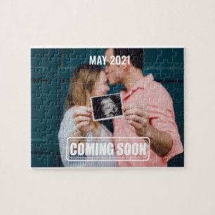 coming soon funny baby/birth announcement pregnant jigsaw puzzle