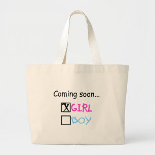 Coming Soon, Girl Large Tote Bag