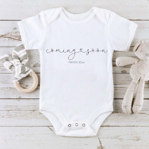 Coming Soon Modern Calligraphy  Baby Bodysuit