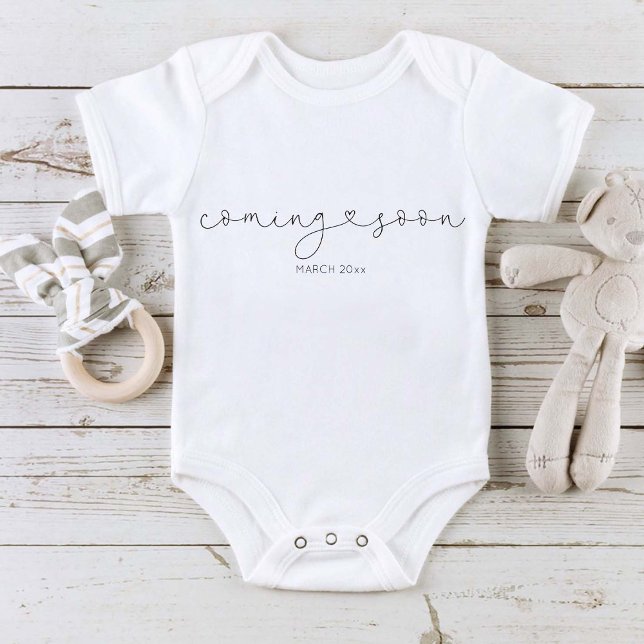 Coming Soon Modern Calligraphy  Baby Bodysuit (Creator Uploaded)
