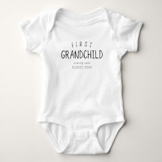 Coming Soon New Grandparent Date Baby Announcement Bodysuit
