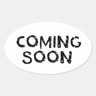 Coming Soon Oval Sticker
