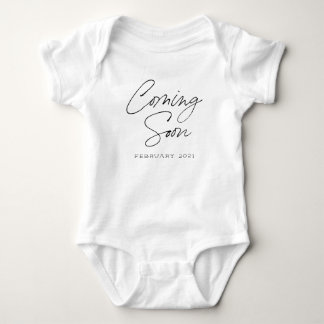 Coming Soon Script Custom Pregnancy Announcement Baby Bodysuit