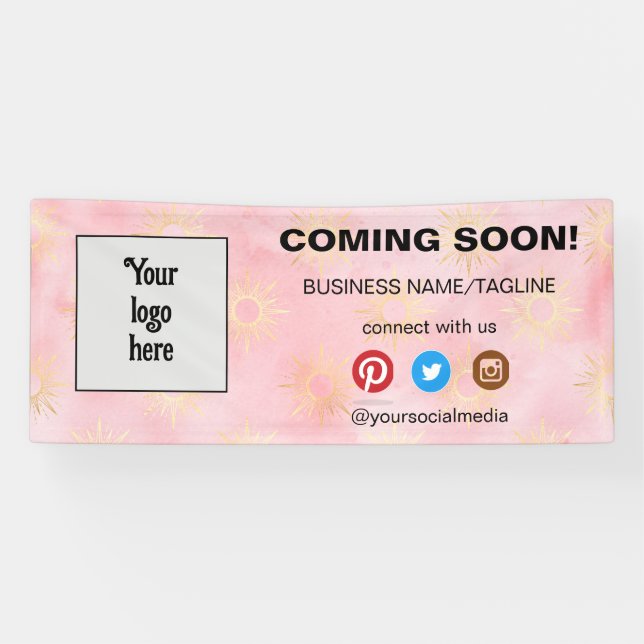 Coming Soon Social Media & Business Logo Minimal Banner (Horizontal)