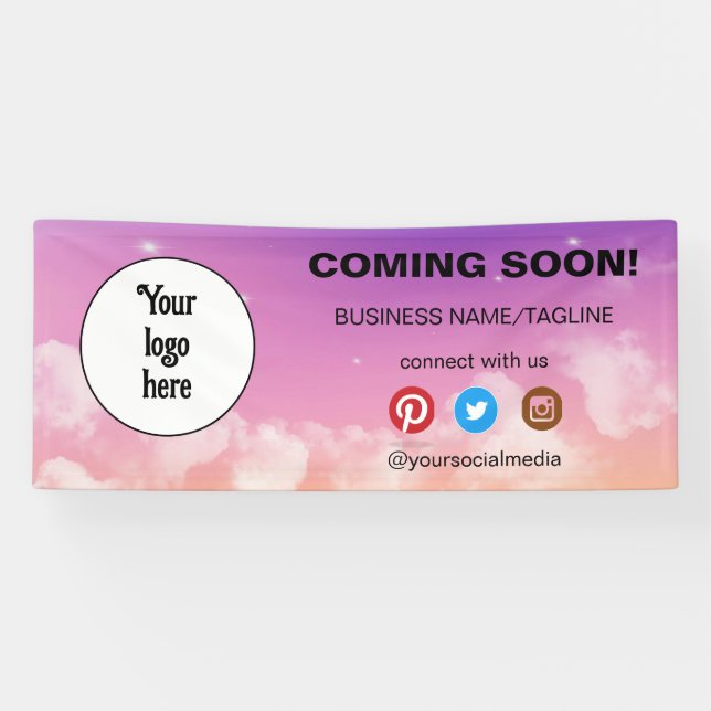 Coming Soon Social Media & Business Logo Minimal Banner (Horizontal)