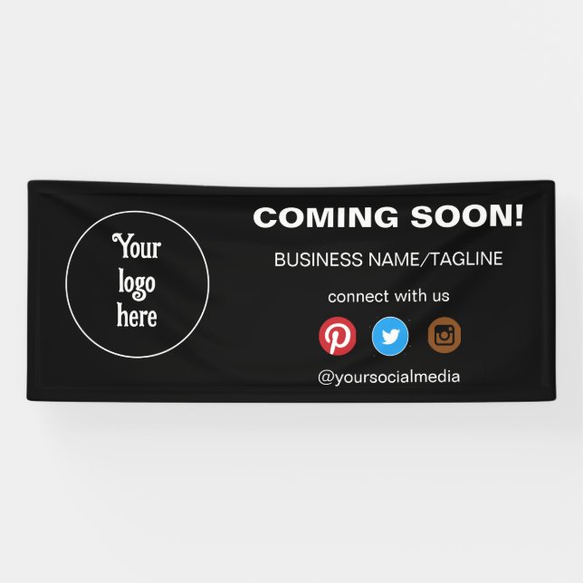 Coming Soon Social Media & Business Logo Minimal Banner (Horizontal)