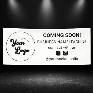 Coming Soon Social Media & Business Logo Minimal Banner