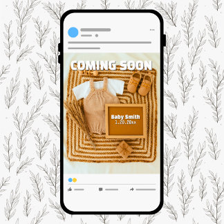 Coming Soon Social Media Neutral Pregnancy Announcement