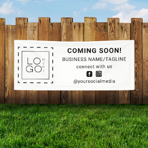 Coming Soon Social Media & Square Business Logo Banner