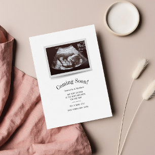 Coming Soon Ultrasound Photo Pregnancy Baby Card