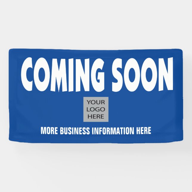 Coming Soon with Business Logo and Info Banner (Horizontal)