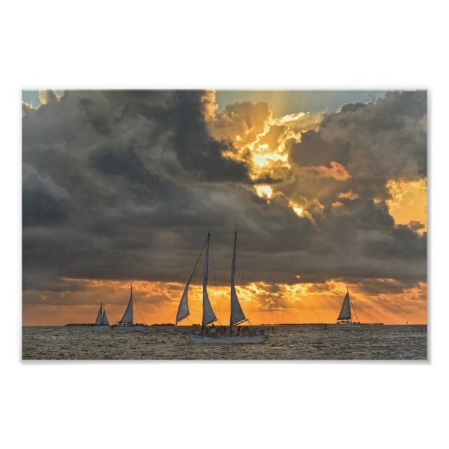Coming Storm at Sunset in Key West, Florida Photo  Print (Front)