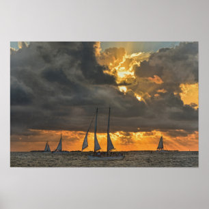 Coming Storm at Sunset in Key West, Florida Poster