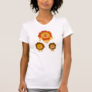 'Coming!!" Three Cute Cartoon Lions Women T-Shirt