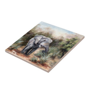 Coming Through Elephant Tile