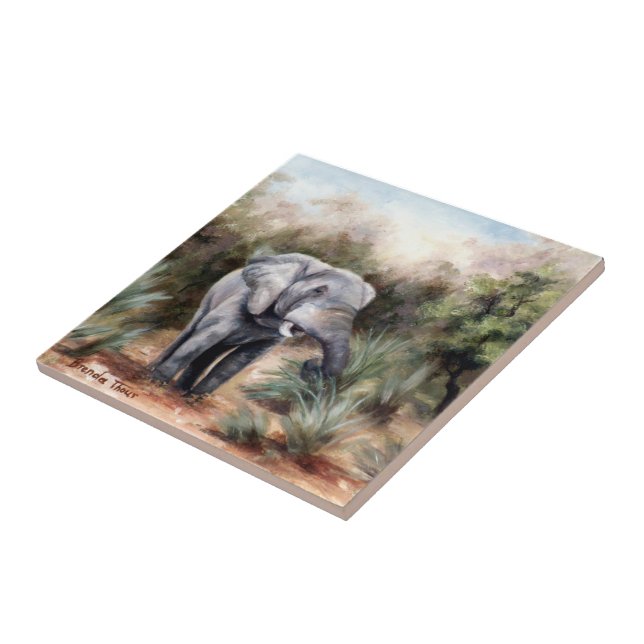 Coming Through Elephant Tile (Side)