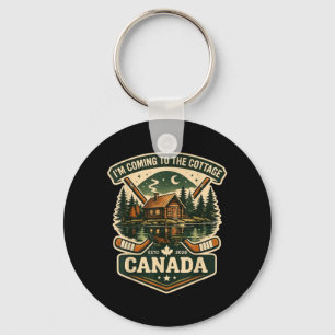 Coming to The Cottage Canada Hockey Vintage Retro Key Ring