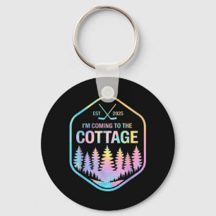 Coming To The Cottage Hockey Romance Retro Vintage Key Ring