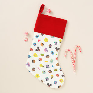 Coming Together Faces Pattern Christmas Stocking