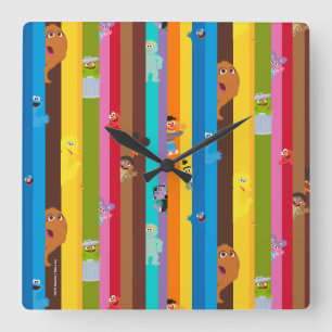 Coming Together Stripe Pattern Square Wall Clock