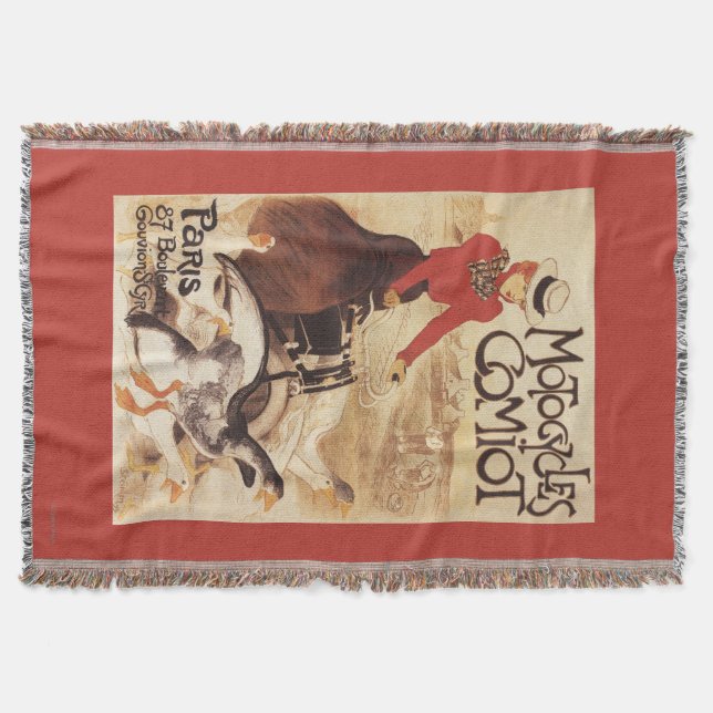 Comiot Motocycles Woman and Geese Promo Poster Throw Blanket (Front)