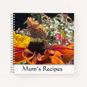 Comma Butterfly on a Rudbeckia Flower Editable Notebook