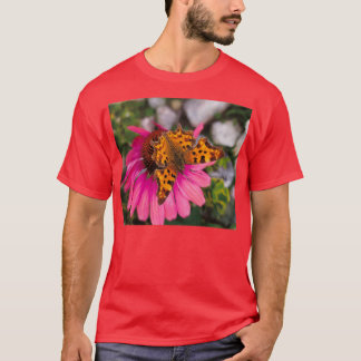 Comma butterfly on pink flower T-Shirt