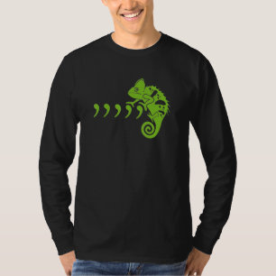 Comma Chameleon Funny 80's Music Lyrics Animals T-Shirt