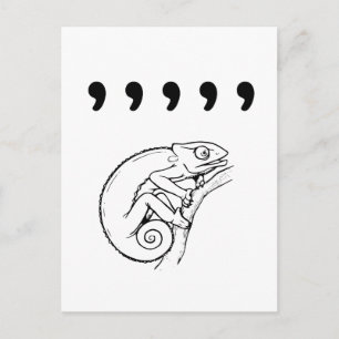 Comma Chameleon Postcard