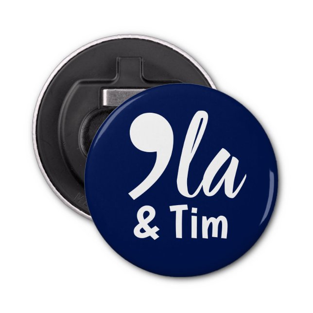 Comma Kamala and Tim 2024 Bottle Opener (Front)