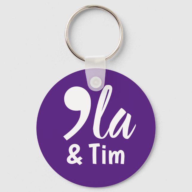 Comma Kamala and Tim 2024 Key Ring (Front)