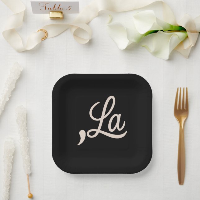 Comma La 2024 For President Election Funny Kamala Paper Plate (Wedding)