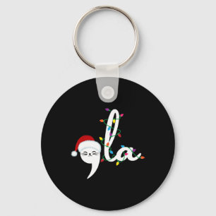 Comma La 2024 Funny Christmas Cat Lady Cat Xmas Key Ring