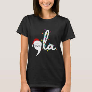 Comma La 2024 Funny Christmas Cat Lady Cat Xmas  T-Shirt