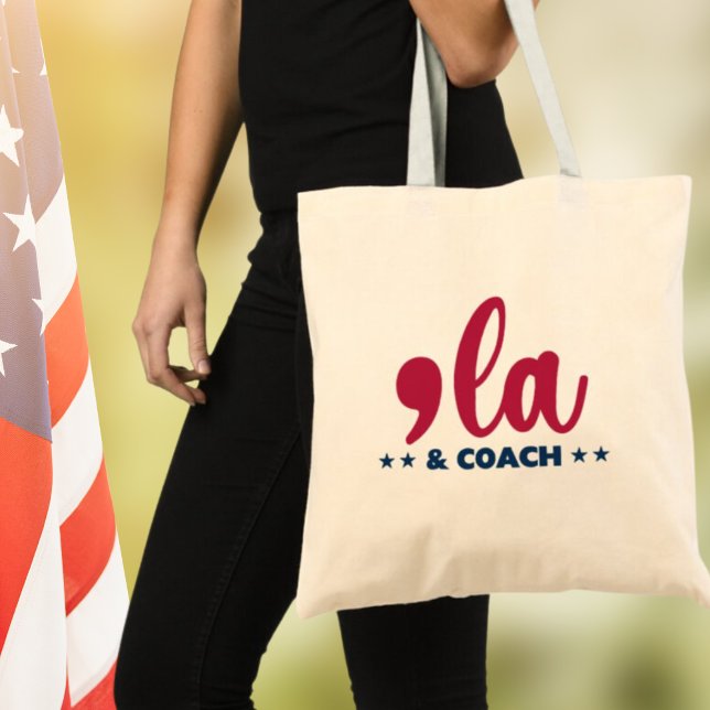 Comma la & Coach-Kamala Harris Tim Walz Tote Bag (Creator Uploaded)