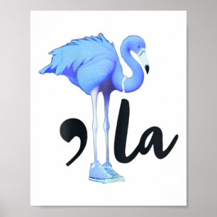 Comma La Flamingo Vote Harris Waltz 2024 Kamala Fo Poster