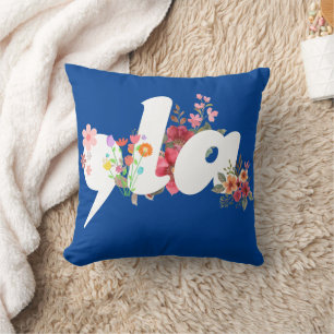Comma la Floral Kamala Harris President Flowers Cushion